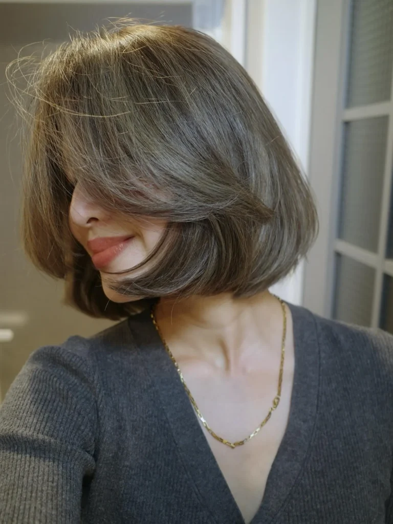Ash Brown Airy Bob with Windswept Movement