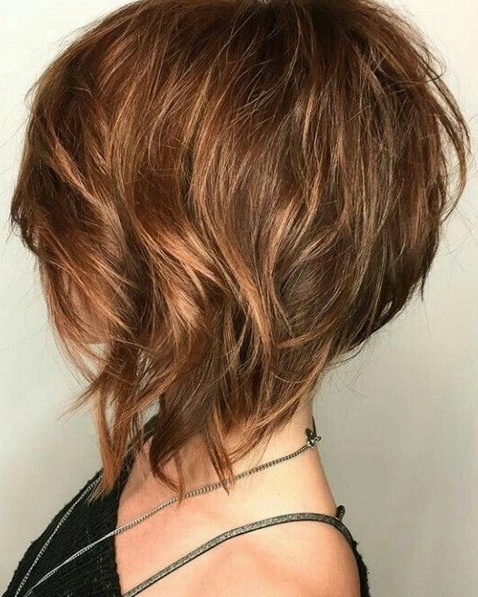 Auburn Inverted Bob with Choppy Layers
