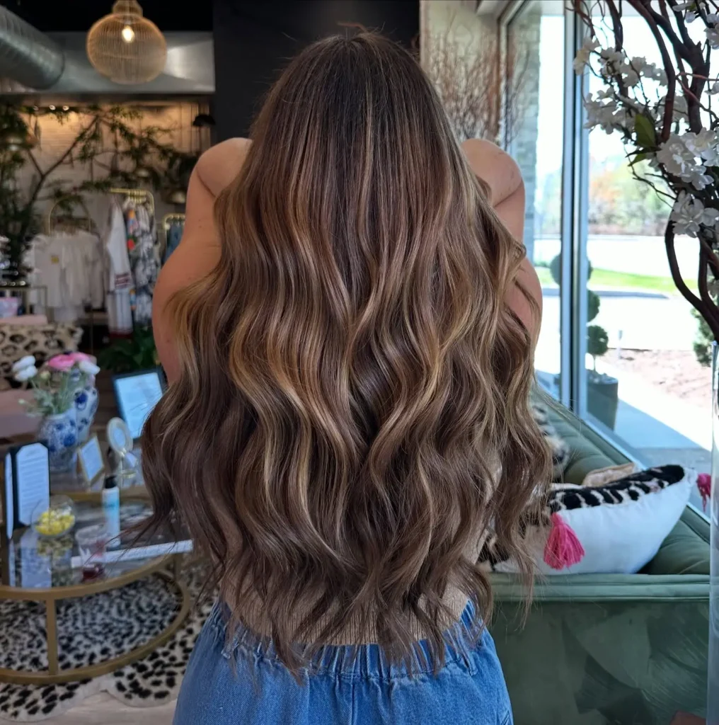 Brunette Balayage with Long Beachy Waves