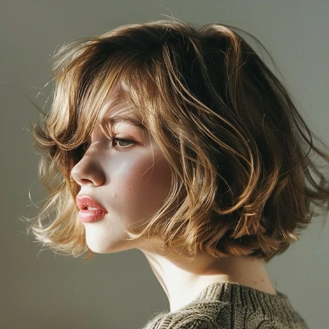 Caramel Highlighted A-Line Bob