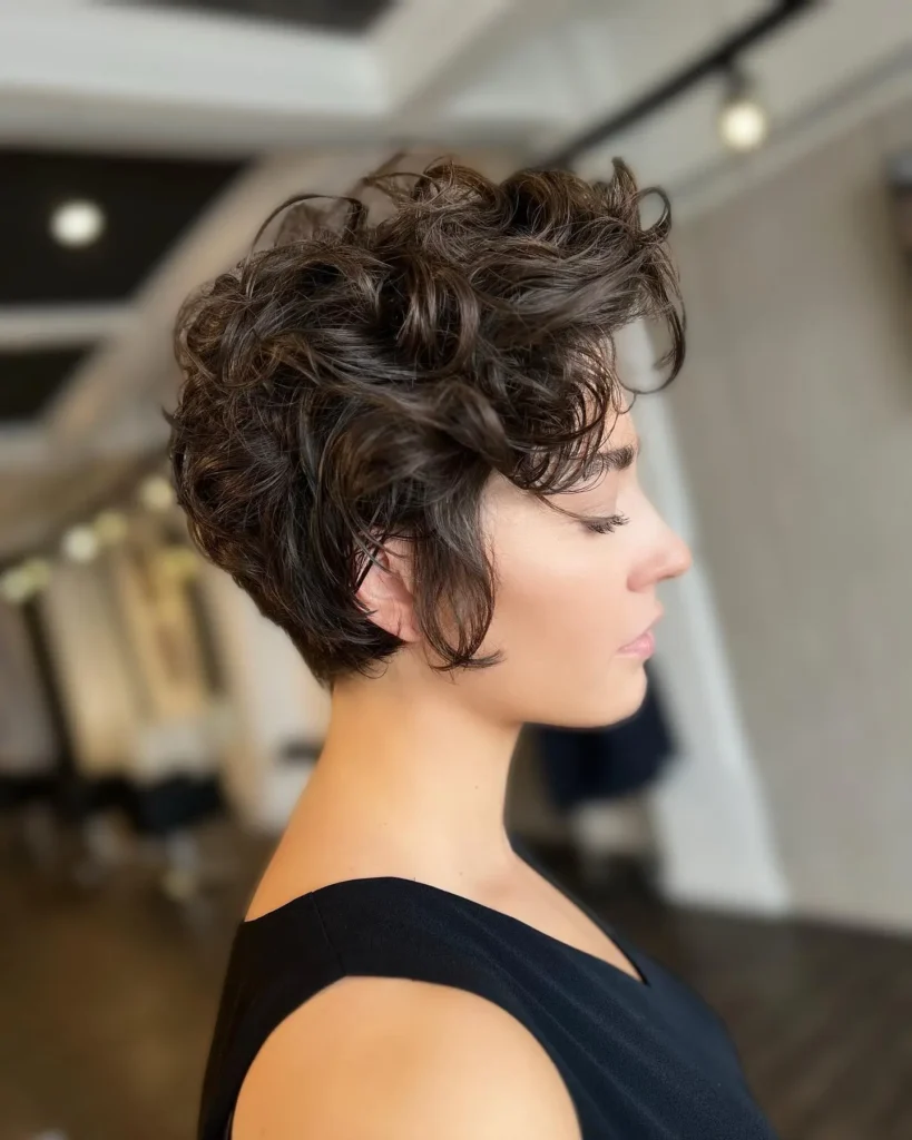Curly Bixie with Voluminous Top