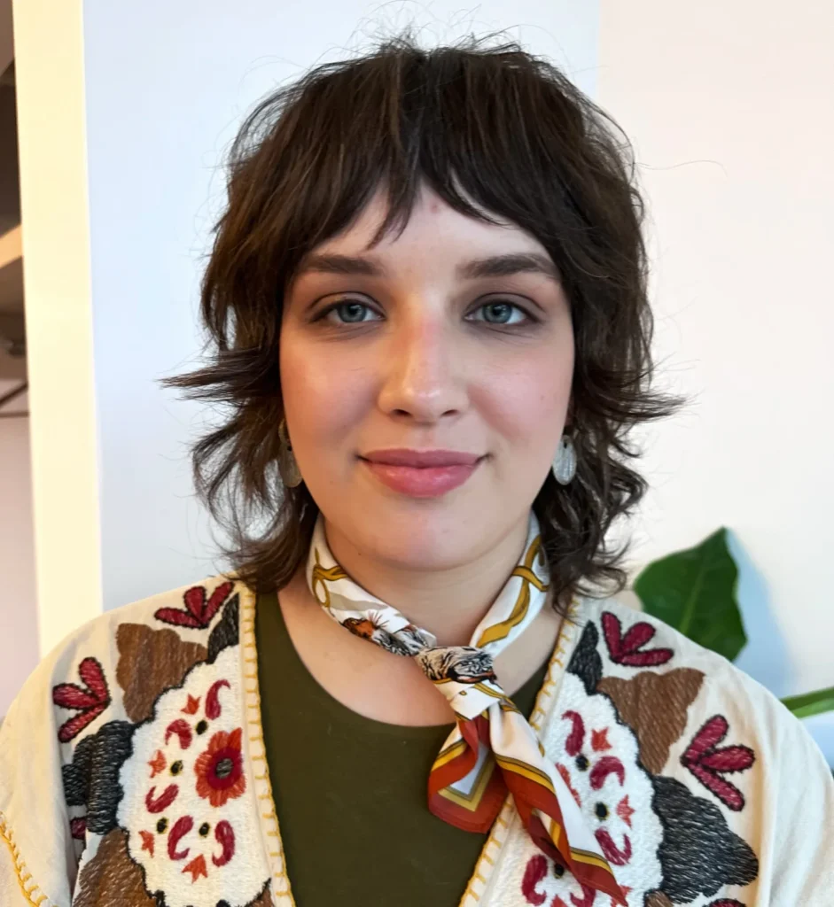 Dark Brown Choppy Shag with Wispy Fringe