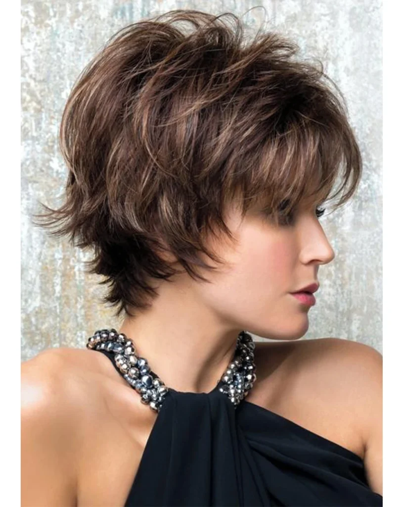 Highlighted Brown Feathered Pixie with Flipped Layers