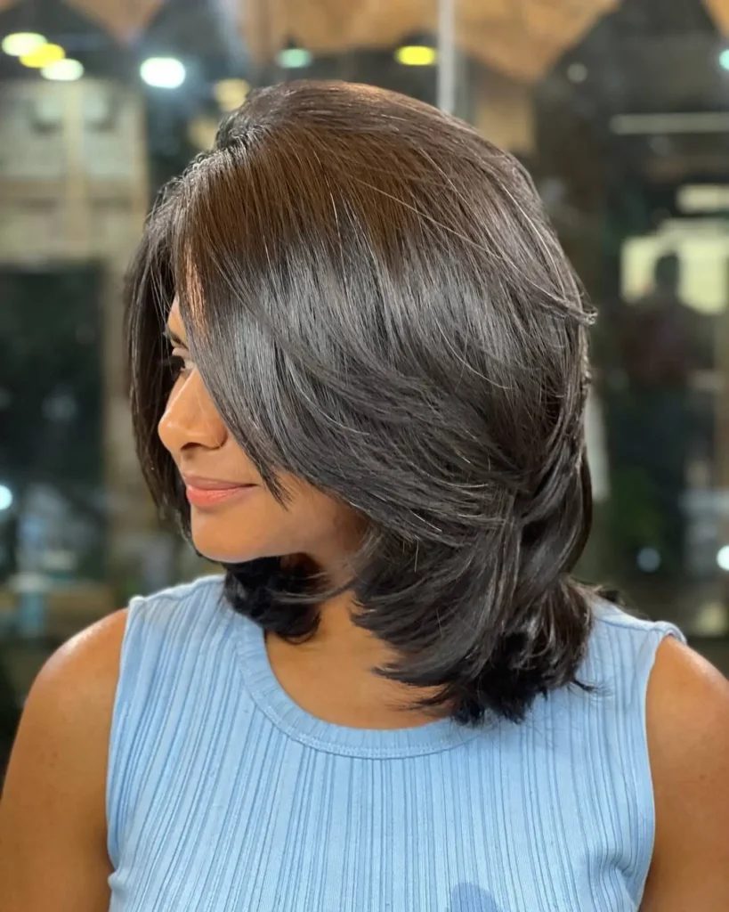 Layered Chocolate Tapered Bob
