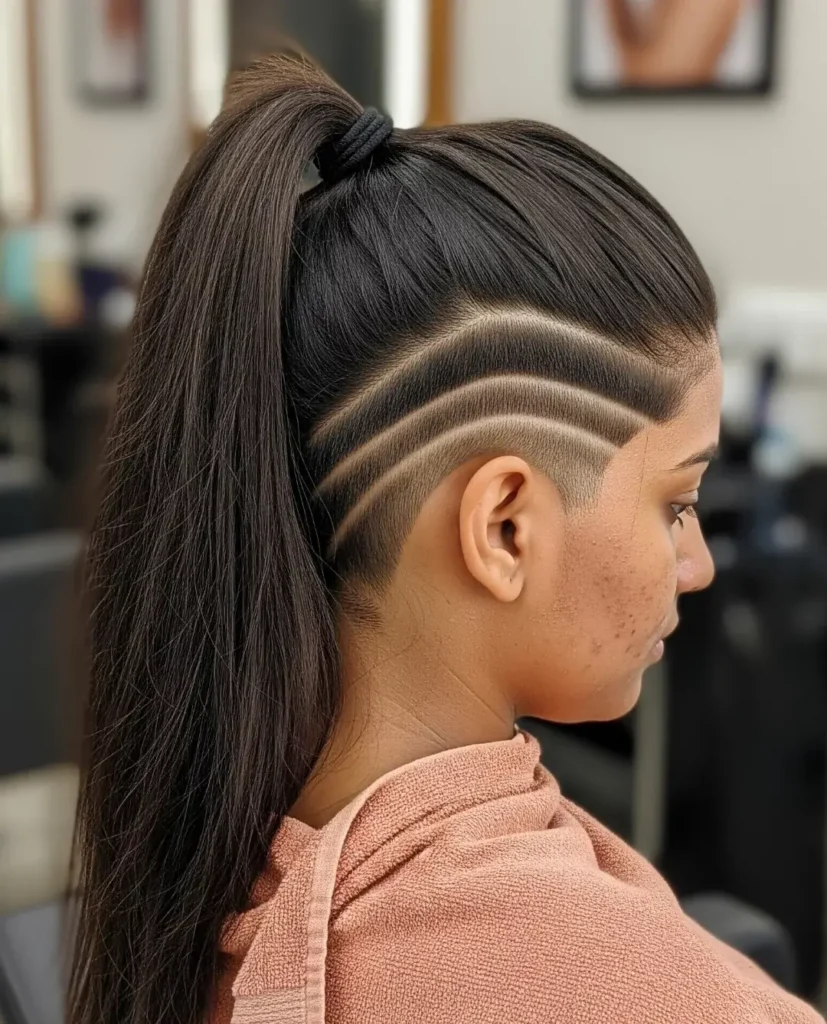 Long Undercut with Graphic Lines