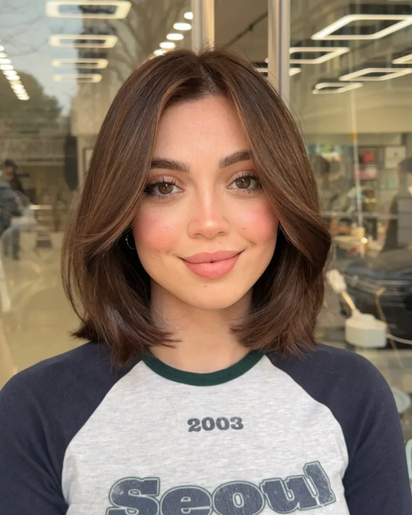 Middle Part Flipped Bob