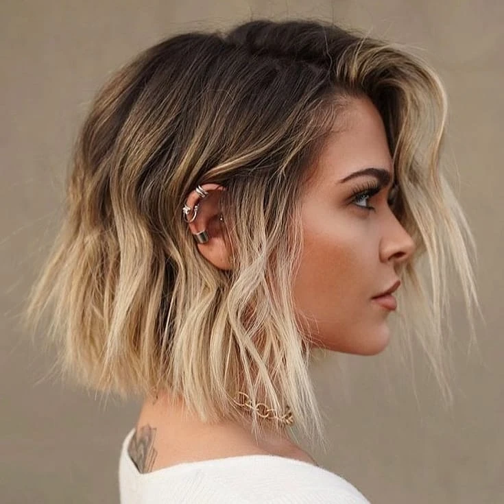 Ombre Tousled Blunt Bob