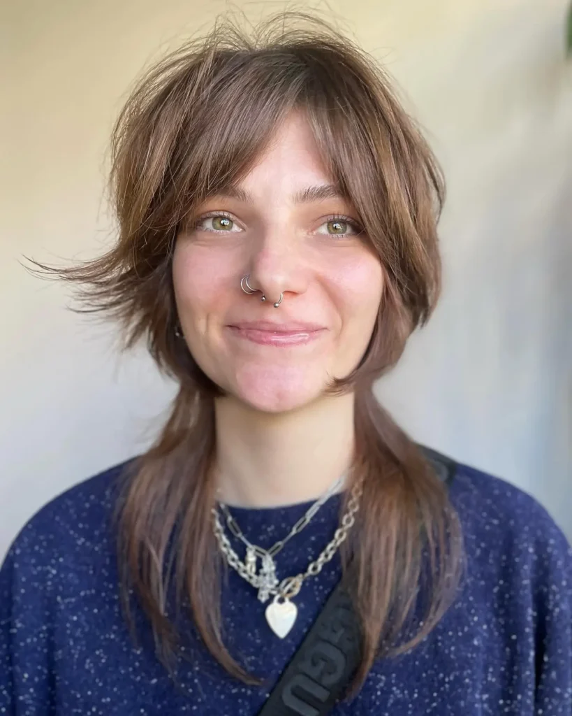 Shaggy Curtained Fringe Bob