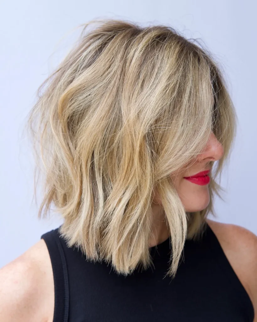 Texturized Golden Blonde Bob