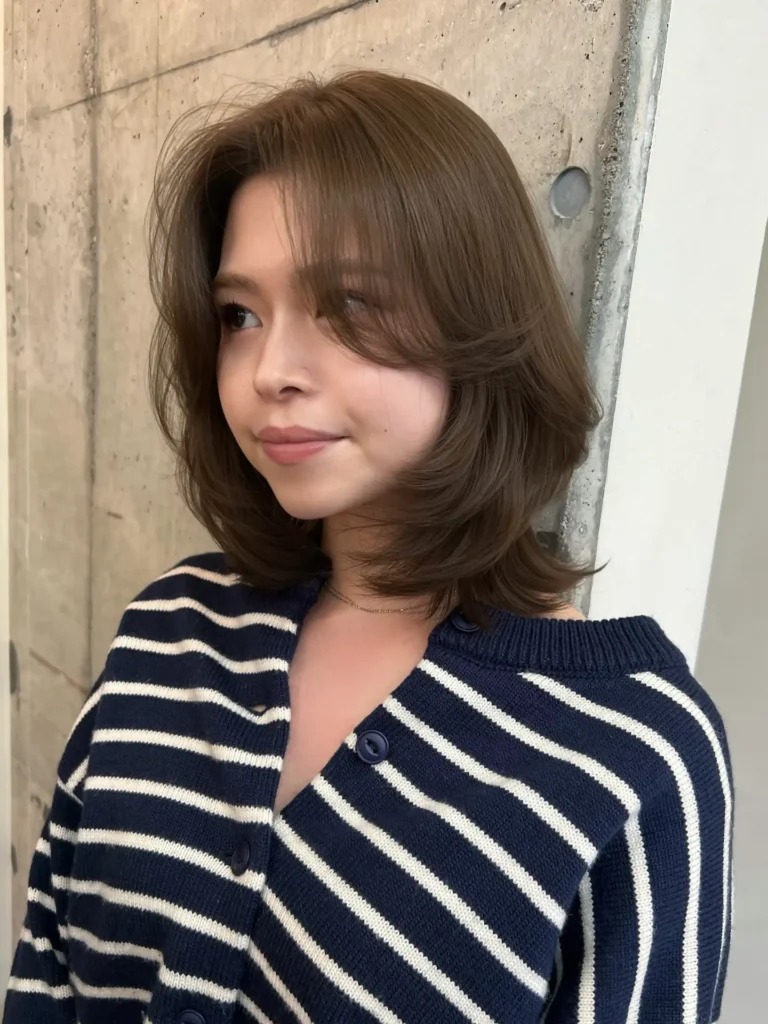 Warm Mocha Bob with Bouncy Flipped Layers