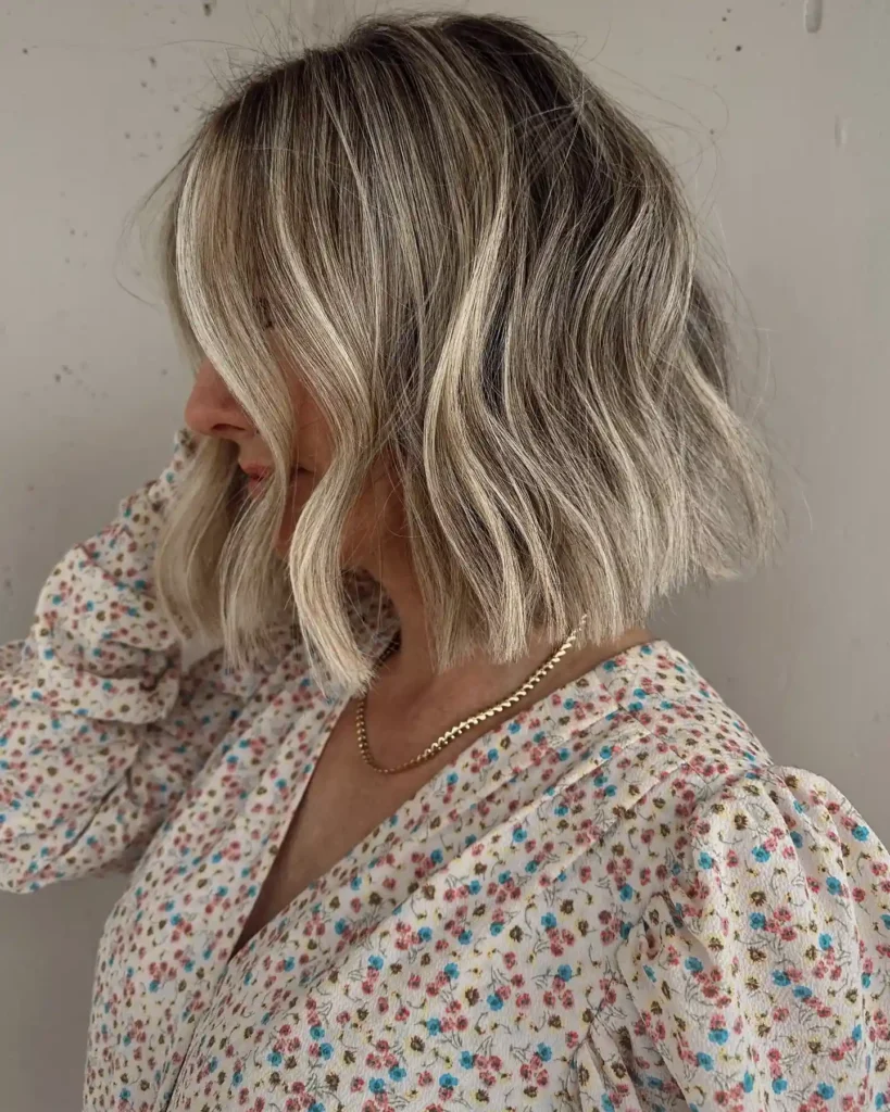  Air-Dried Textured Bob with Natural Waves