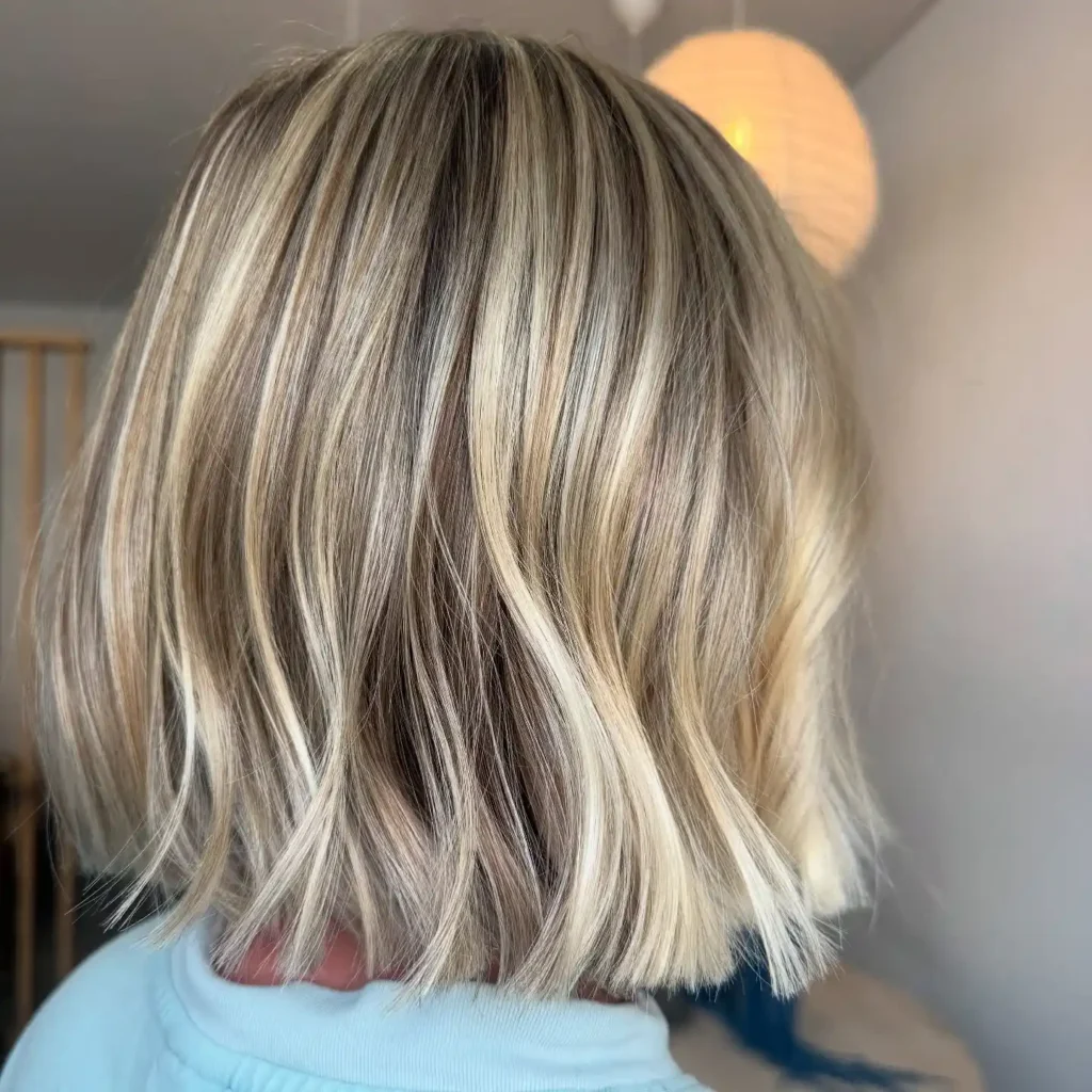 Chunky Highlight Bob with Natural Movement and Blunt Ends