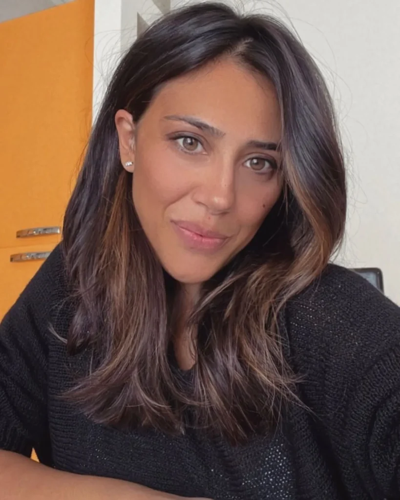 Long Dark Lob with Subtle Caramel Balayage