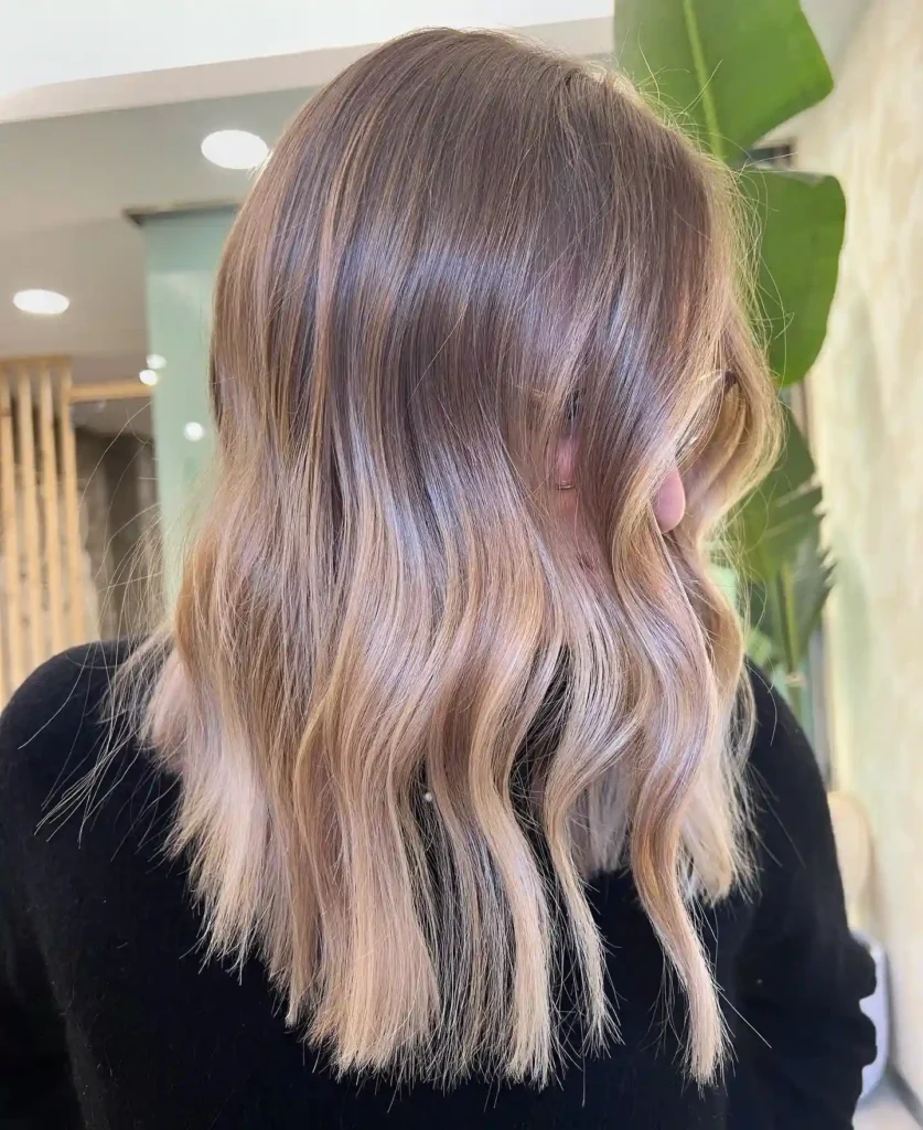  Rosy Blonde Lob with Soft Waves