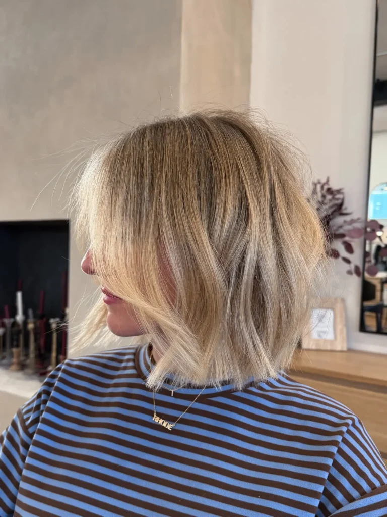 Sandy Blonde Bob with Airy Root Volume and Natural Texture