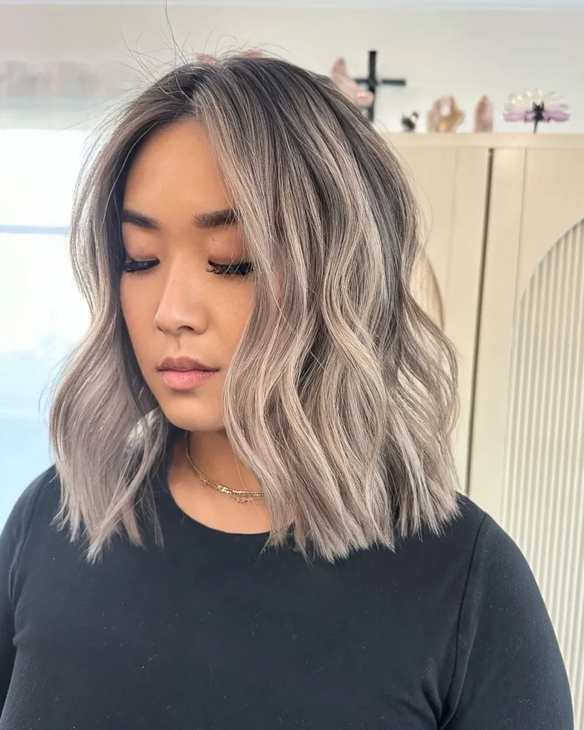  Smoky Ash Lob with Dark Root Melt